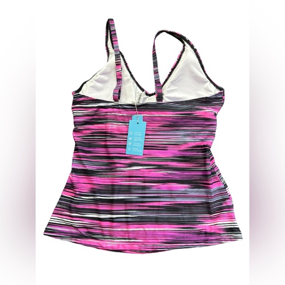 YONIQUE womens tankini swim top convertible cross back straps V front NWT - Picture 6 of 10